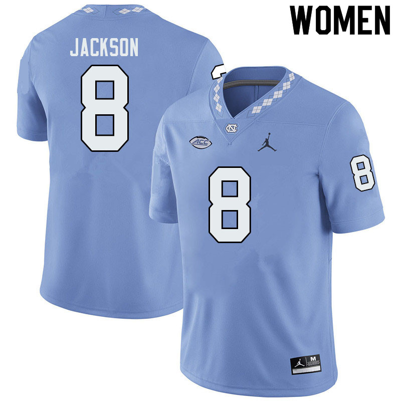 Jordan Brand Women #8 Khadry Jackson North Carolina Tar Heels College Football Jerseys Sale-Blue